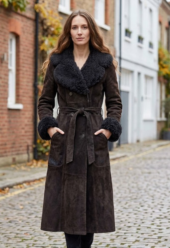 70s suede shearling penny - suede,