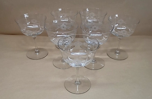 Set etched flower - of, 7