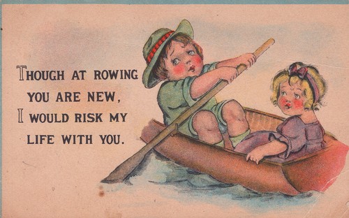 Divided back postcard rowing - divided,