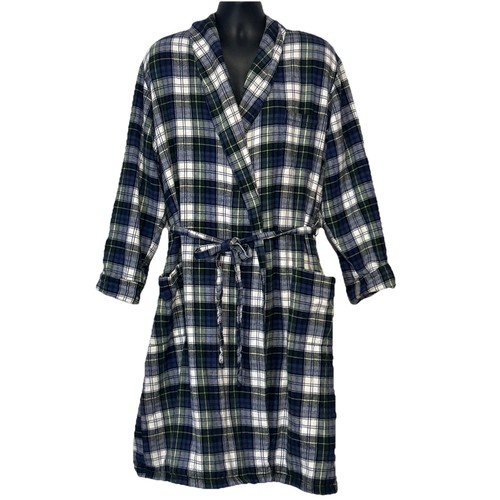 Bean plaid flannel robe - bean,