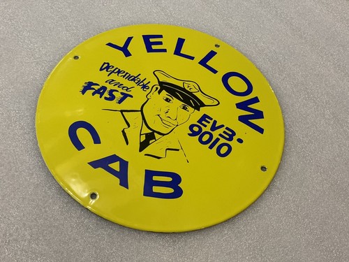12in yellow taxi cab porcelain - yellow,