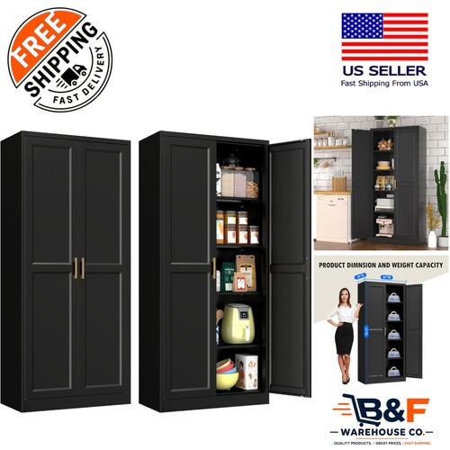 Elegant black metal - 71", pantry