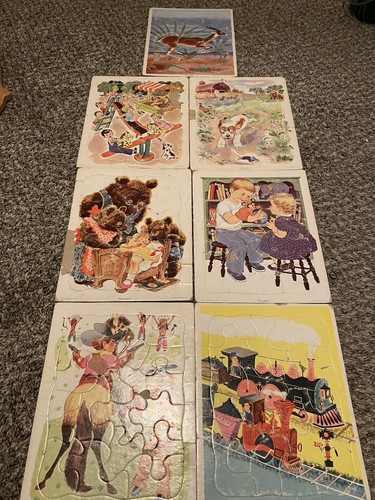 Vintage set tray puzzles - set,