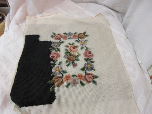 Vintage unfinished needlepoint - unfinished,