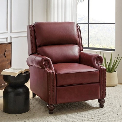 Burgundy red genuine leather - burgundy,