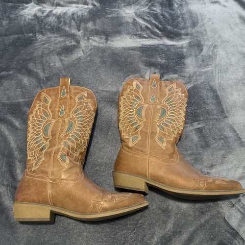 Brown western cowboy boots - brown,