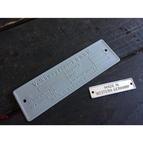 Data name plate - vw,