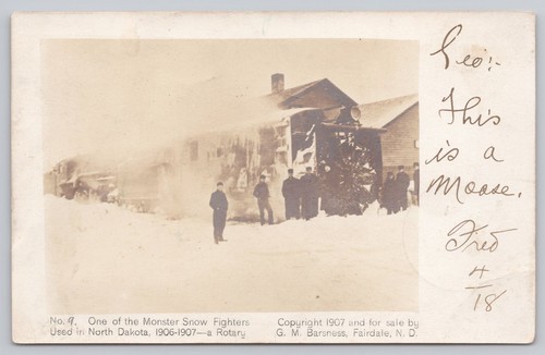 1907 rppc monster - rppc, snow