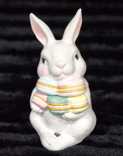 Sitting white easter bunny - sitting,