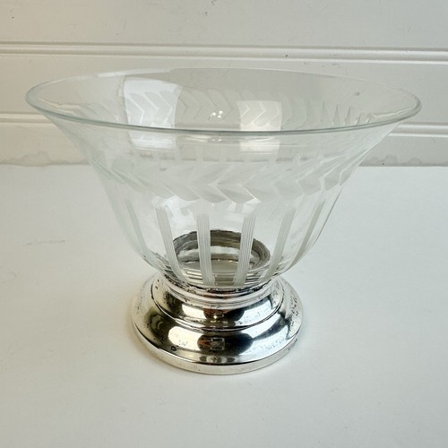 Vintage etched glass - glass, nut