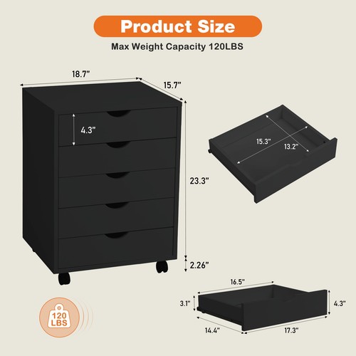 Drawer rolling wood file - 5,