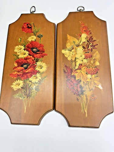 Vintage floral wood wall - vintage,