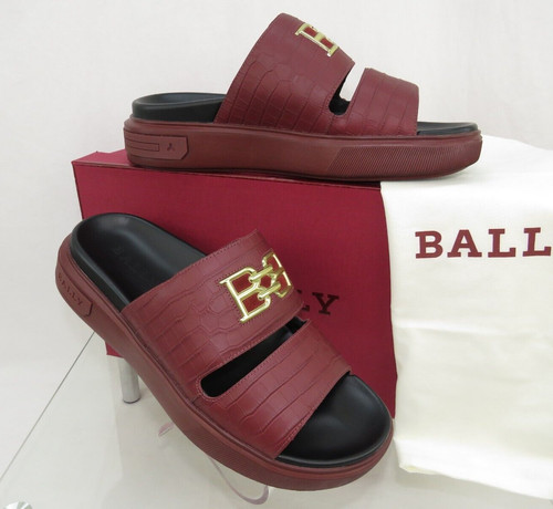 Nib bally jym burgundy croc - nib,
