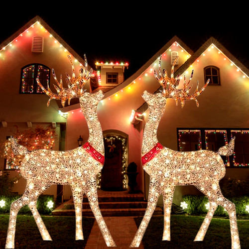 Lighted christmas deer - christmas,