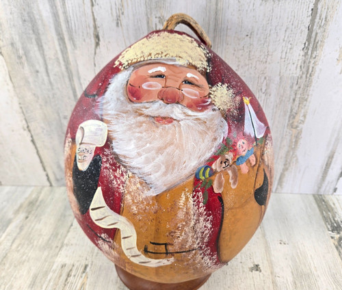 Hand painted santa - claus, gourd