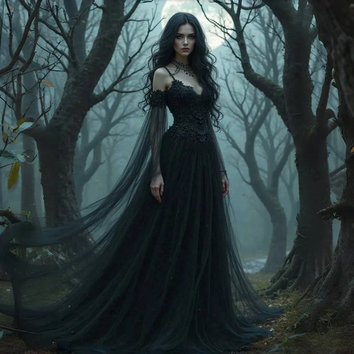 Black gothic wedding - black,