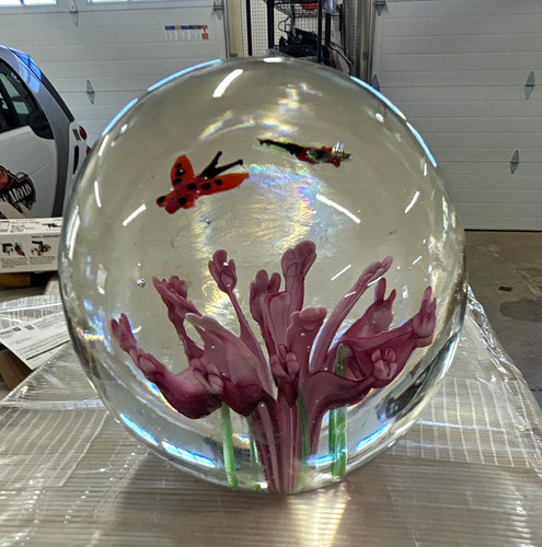 Art glass clear paperweight - art,