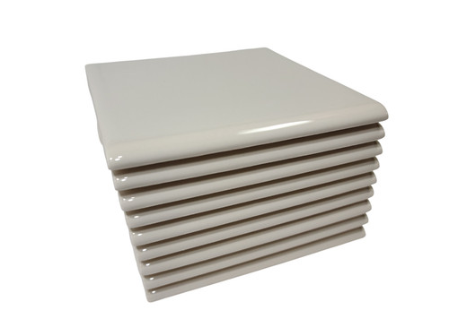 Beige bullnose in - 4.25, ceramic