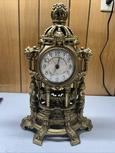 Brass german mantle clock - german,