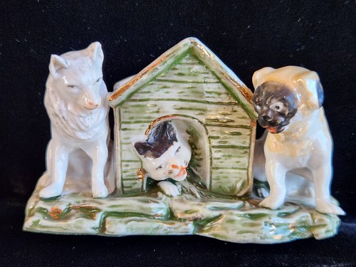 Darling antique dog - &, w/