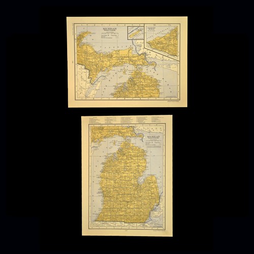 Vintage map michigan - map, of