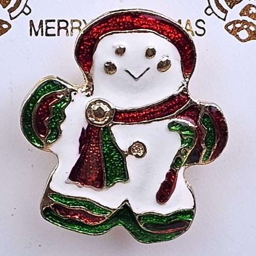 Vintage snowman brooch pin - snowman,
