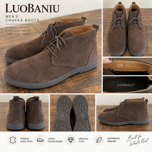 Luobaniu men brown suede - brown,
