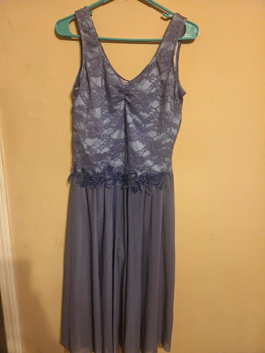 Gray blue lace - lace, sleeveless