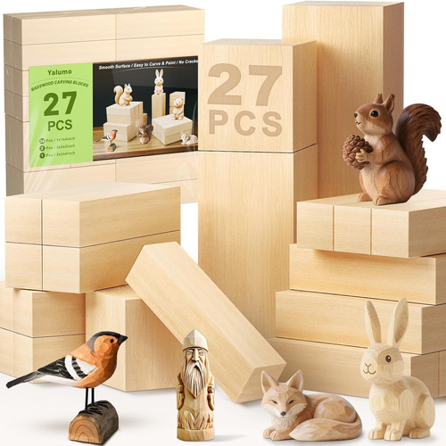 27pcs basswood carving blocks - basswood,