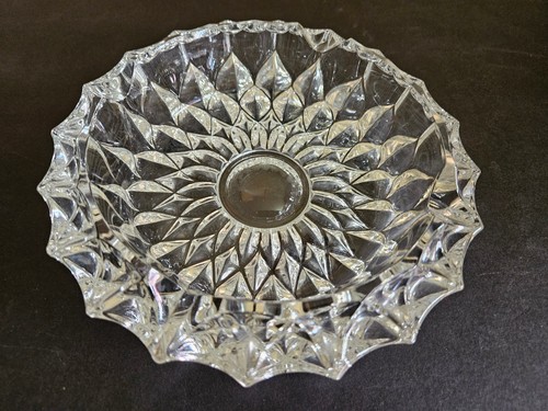Large round heavy cut - heavy, glass