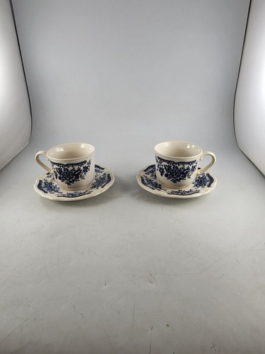 Blue carnation ironstone cup - carnation,