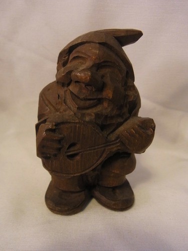 Wood hand carved santa gnome - wood,
