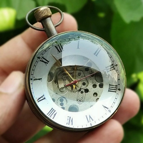 Antique brass desk clock - brass,
