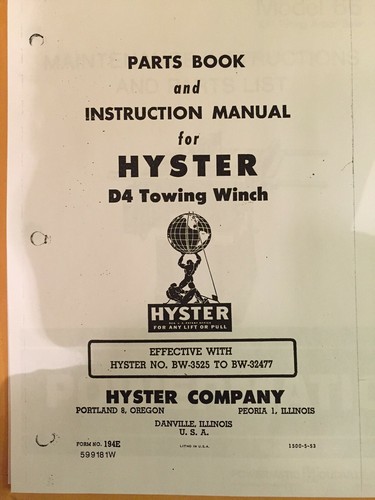 Hyster caterpillar towing - hyster, d4