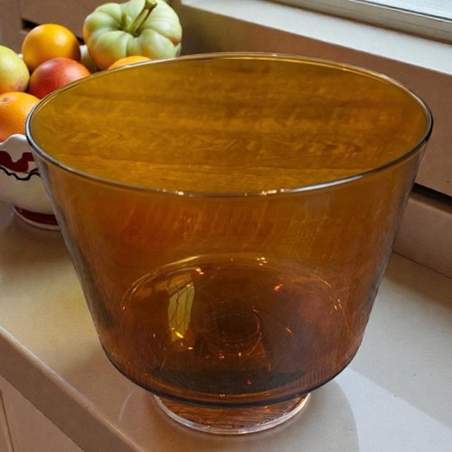 Amber glass hand blown - amber,