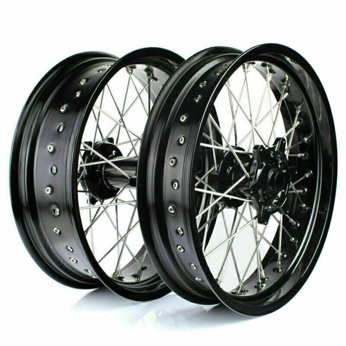Supermoto black wheels set - black,