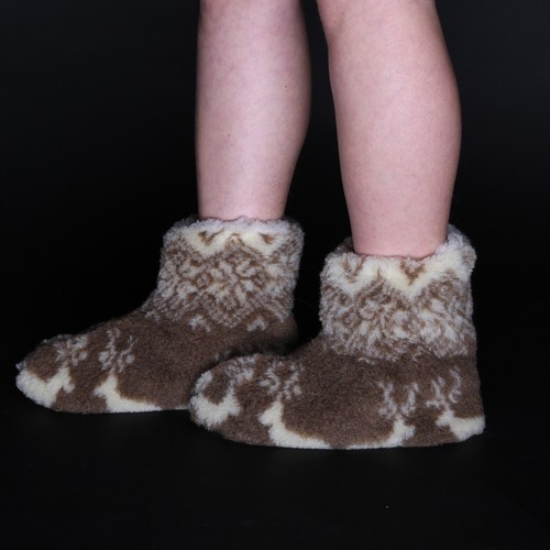 Women warm brown merino wool - women's,