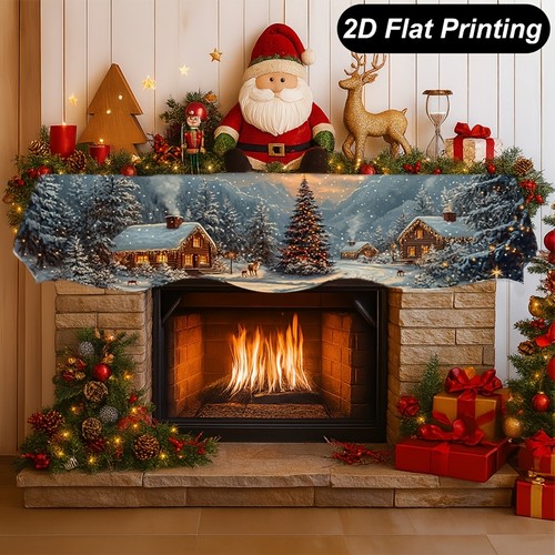 Christmas fireplace mantel - christmas,