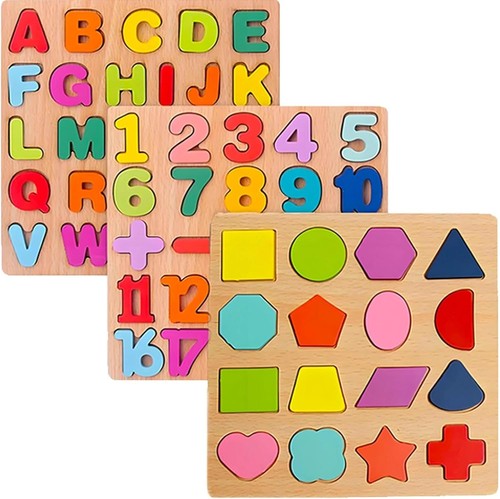 Wooden puzzles for toddlers - wooden,
