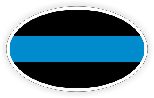 Police thin blue line - line, oval