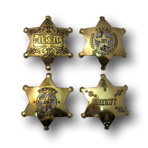 Large wild west brass badges - wild,
