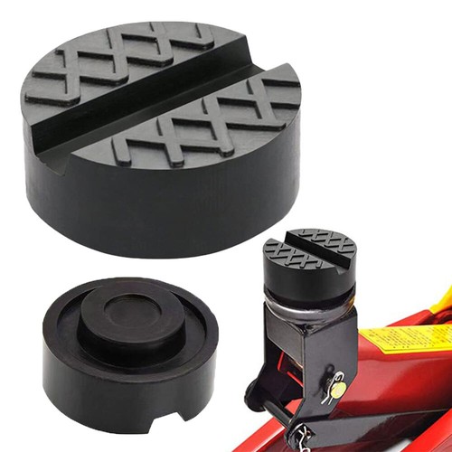 Rubber jack pad with slot - with, for
