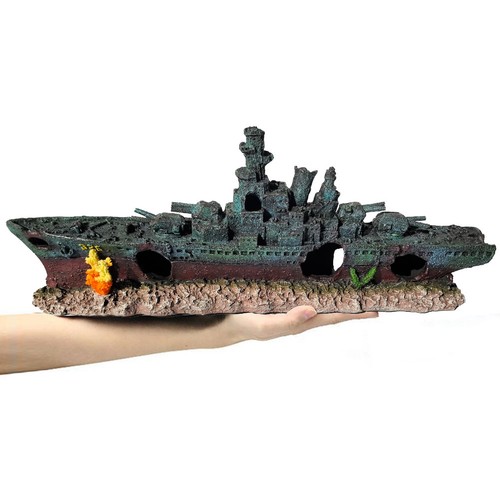 Aquarium resin sunken pirate - aquarium,