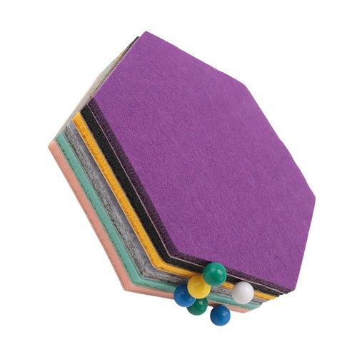 Set hexagon felt pin - of,