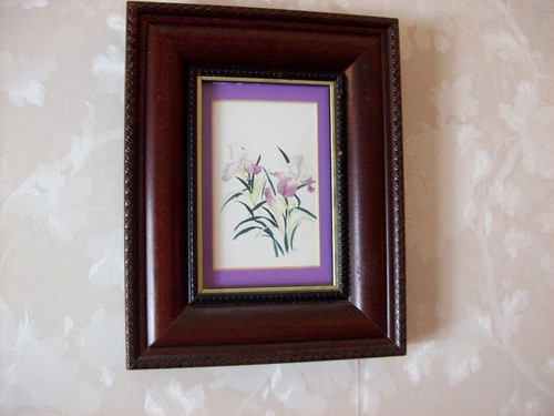 Framed purple iris print - ,