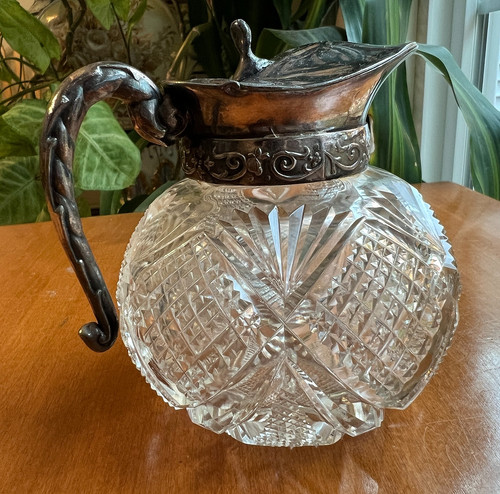 Old cut glass - syrup, pitcher