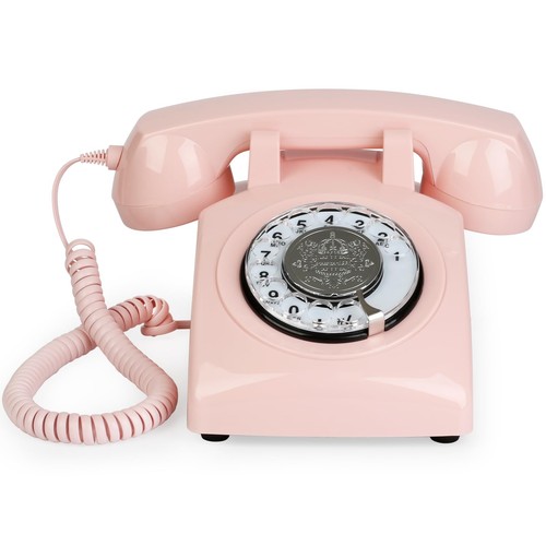 Vintage pink rotary landline - rotary,