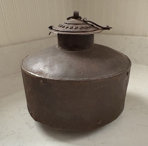 Antique primitive iron pot - primitive,
