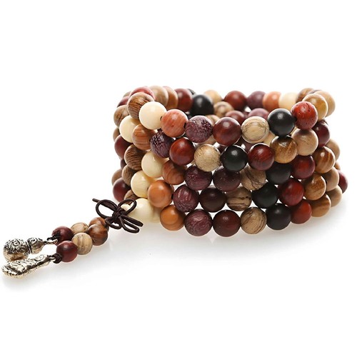 Stretchable colorful wood mala - stretchable,