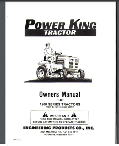 Power king 1200 tractor owner - 1200,